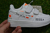 Кросівки дитячі аналог nike white найк білі на липучках р28-29, фото 6