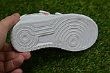 Кросівки дитячі аналог nike white найк білі на липучках р28-29, фото 3