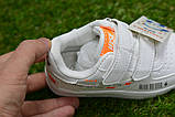 Кросівки дитячі аналог nike white найк білі на липучках р28-29, фото 9