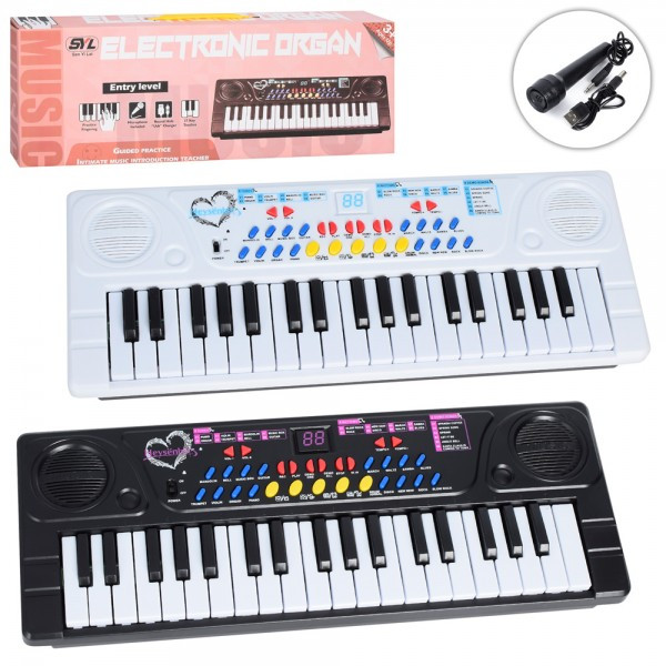 Синтезатор SYL-8201 37 кл, микрофон,муз,запись, USBшн/бат,2цв,в коробке,44,5-16,5-5 см