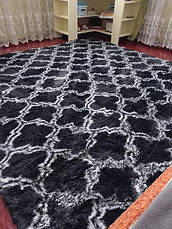 Хутровий ворсистий великий килимок Травичка 230 х 200 см з довгим ворсом, фото 3