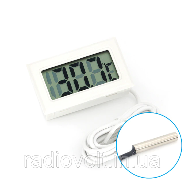 Цифровий термометр —50 ~ 110 °C, білий, з виносним датчиком (автономний)