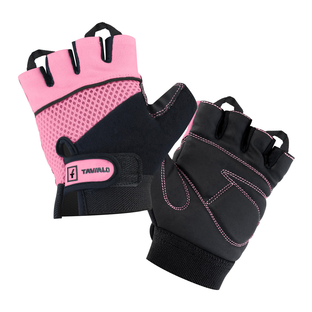 Жіночі рукавички для фітнесу, велоперчатки Tavialo Black-Pink (Чорно-Рожеві) розмір S (188106007)