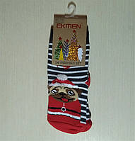 Детские новогодние носки Ekmen зимние 25-27 хлопок с собачкой