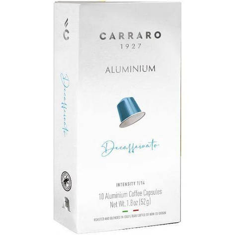 Кава в капсулах Carraro Decaffeinato, 10 капсул алюмінієвих Nespresso, фото 1