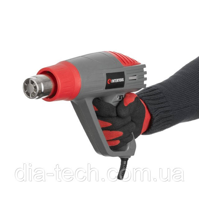Фен технiчний, 2000 Вт, 3 режими, 60-600 °С, 300-500 л/хв INTERTOOL DT-2420, фото 1