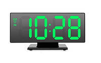 Настольные часы Led Mirror Clock 3618L Зеленая подсветка