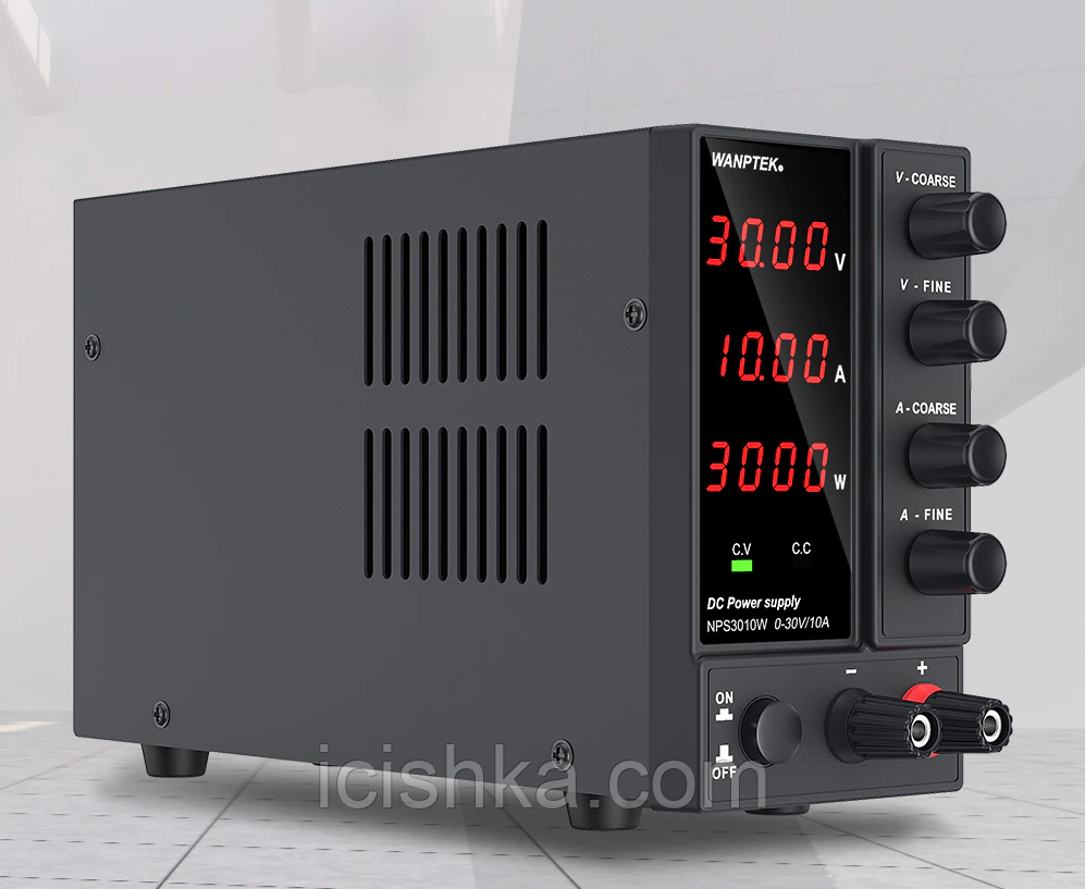 Лабораторний блок живлення Wanptek NPS3010W — 30 В 10 А (4-рядний індикатор)