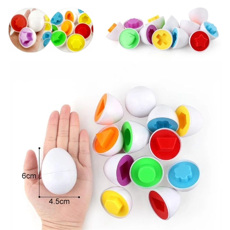Яйця сортер 3D пазл іграшкові яйця розвиваюча іграшка інтерактивна 6 шт складні геометричні фігури