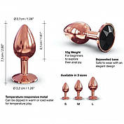 Металева анальна пробка з прикрасою у вигляді кристала Dorcel - Diamond Plug Rose Gold S, фото 5