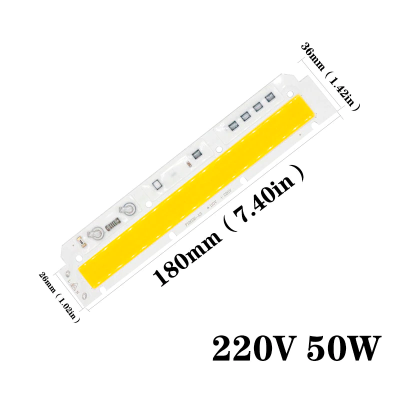 No35 COB LEd 50w 220v 180х36 мм. Smart IC 50w 3000K Світлодіод 50w матриця 50 ватів із драйвером на борту