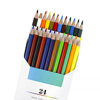 Набор цветных карандашей Lesko Water-2021 24 Col. №124 акварельные для рисования для детей и взрослых