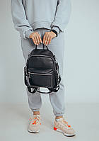 Женский темно-синий городской рюкзак из натуральной кожи Tiding Bag - 9438, фото 5