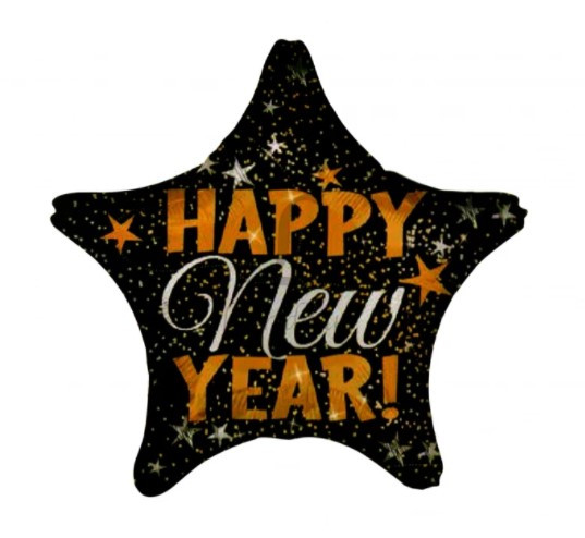 Повітряна Куля Happy New Year у формі зірки / Повітряна Куля Happy New Year у формі зірки, фото 1