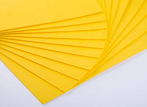 Фоаміран лист (24х24см), колір  - жовтий