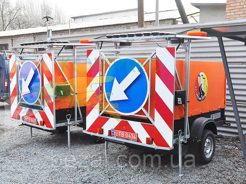 Причеп з тентом та попереджувальною таблицею, фото 1
