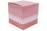 Упаковка для чашек из картона с принтом (розовая)