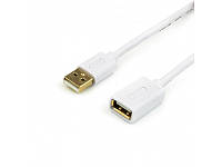 Кабель Atcom USB 2.0 AM/AF 1.8м белый GOLD plated (13425)