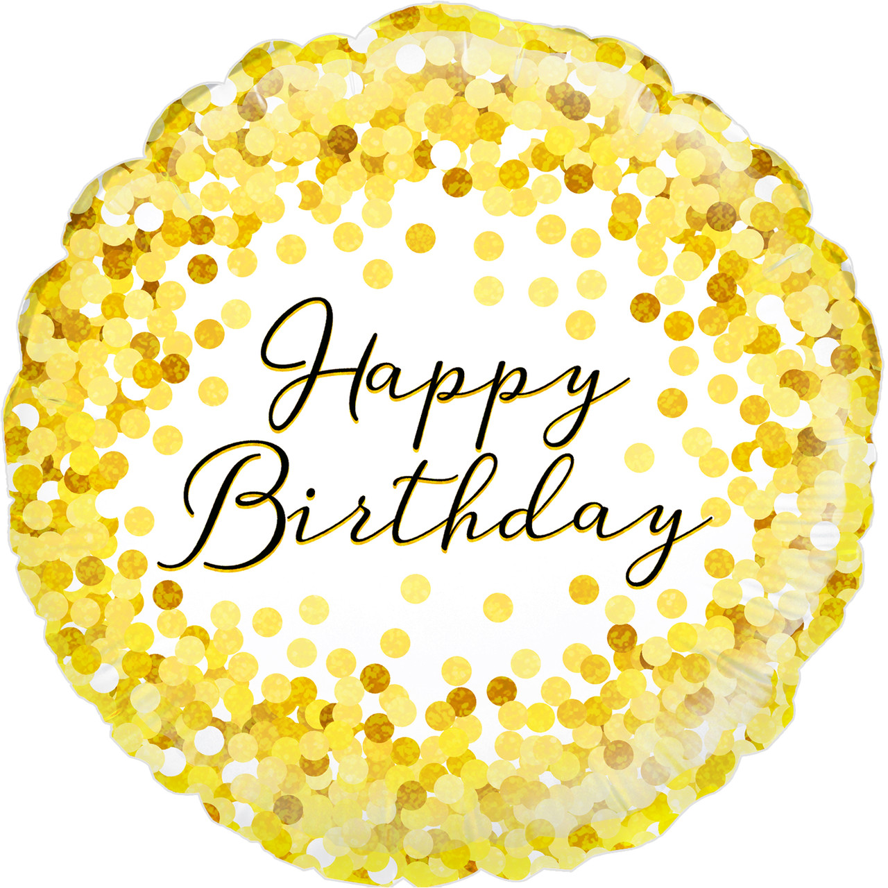 OT 18" Gold Sparkle Birthday Holographic. Фольгована куля З Днем народження голографія