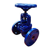 Вентиль сальниковий фланцевий Zetkama Польща чавунний, тип 215А сідловий запірний клапан, DN25 PN16, фото 3