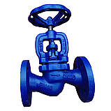 Вентиль сальниковий фланцевий Zetkama Польща чавунний, тип 215А сідловий запірний клапан, DN25 PN16, фото 5