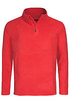 Флисовый свитер красный с короткой молнией