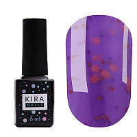 Гель-лак Kira Nails Yoghurt Boom! №012 (чорничне морозиво з неоновими блискітками, йогурт), 6 мл