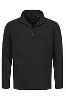Флисовый свитер черный с короткой молнией