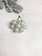 Кулька на дротику матова біла 2 см( пучок)