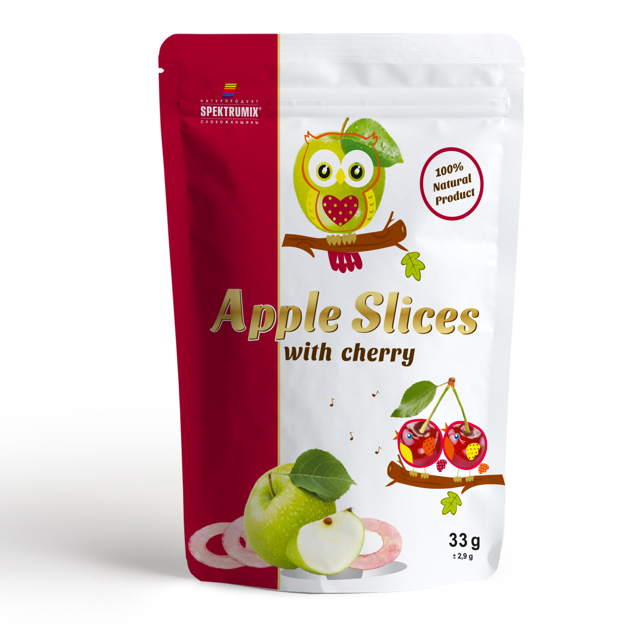 Яблучні чіпси з вишневим соком Apple Slices, 33 г