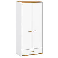 Современный распашной маленький двухдверный белый шкаф 90 см ширина для одежды гостиную, зал Adam Q Blonski