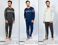 Комплект демисезонный мужской домашней одежды (кофта длинный рукав+штаны ) х/б, VS (размер M)