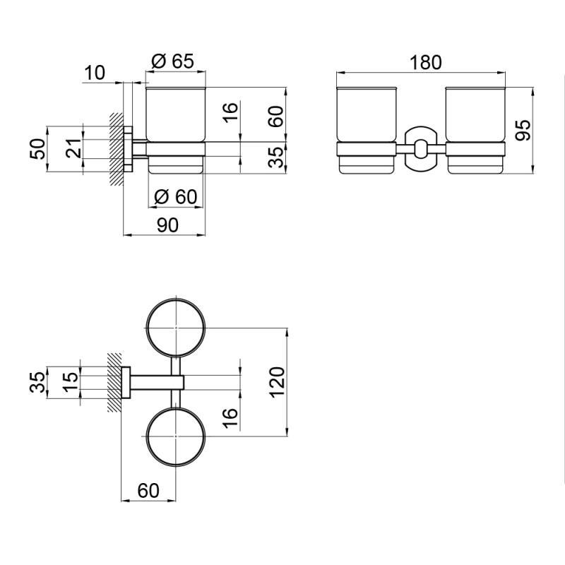 Стакан двойной для зубных щеток Q-tap Liberty ANT 1155 - фото 2 - id-p1204589144