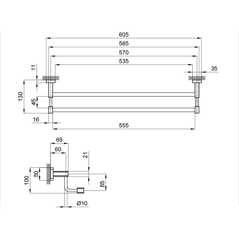 Полотенцедержатель бронза Q-tap Liberty ANT 1148 - фото 2 - id-p1204589149