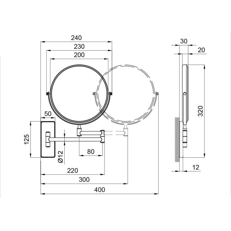 Зеркало косметическое бронза Q-tap Liberty ANT 1147 - фото 2 - id-p1204589153