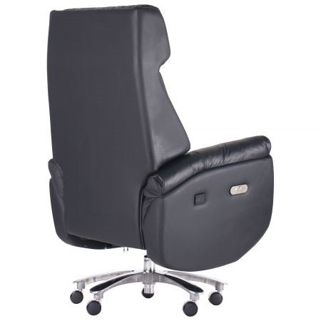 Кресло руководителя реклайнер Biden Black кожа черная - фото 4 - id-p1539263262