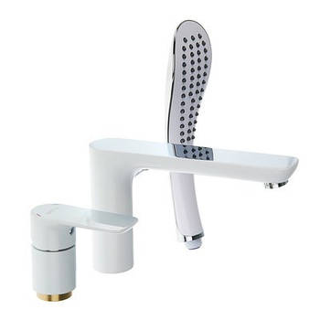 Змішувач для ванни на борт Gappo G1148 на 3 отвори колір білий хром