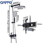 Набір душова система з тропічним душем + змішувач на умивальник G2481-1 чорний хром, фото 2