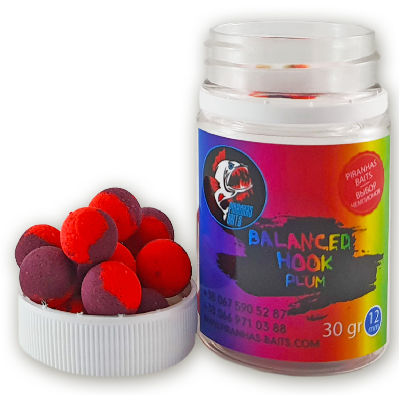 Бойл Piranhas Baits Balanced Hook Plum 12mm 30gr
