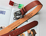 Італійський шкіряний ремінь світло-коричневий, фото 3