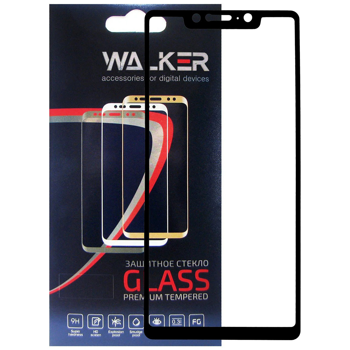 Захисне скло Walker 3D Full Glue для Xiaomi Mi 8 SE Black