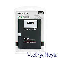 Жесткий диск 2.5" SSD 256Gb Team GX2 Series, T253X2256G0C101, 3D TLC, SATA-III 6Gb/s, зап/чт. - 400/500мб/с