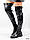 Чоботи жіночі ботфорти Kiana чорні 4976 шкіра ЗИМА, фото 2