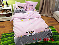 Ткань для постельного белья Бязь "Gold" Lux детская GLB7624pink (50м) собачки на нежно-розовом