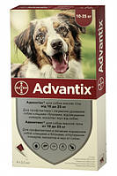 Адвантікс Advantix для собак вагою від 10 до 25 кг краплі від бліх та кліщів, 1 піпетка