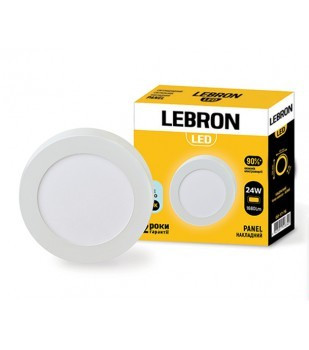 СВІТЛОДІОДНИЙ СВІТИЛЬНИК LEBRON L-PRS-2465, 24W, НАКЛАДНИЙ, 6500K, фото 1