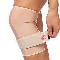 Наколінник еластичний бандаж з фіксуючим ременем GRANDE GS-440 S-XL 1шт світло-рожевий