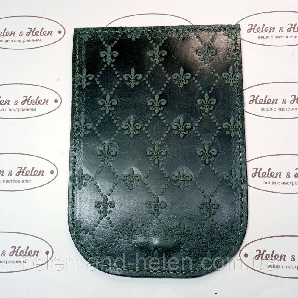 Клапан для міні сумочки 12*18. "Лілії". Колір "Смарагдовий", фото 1