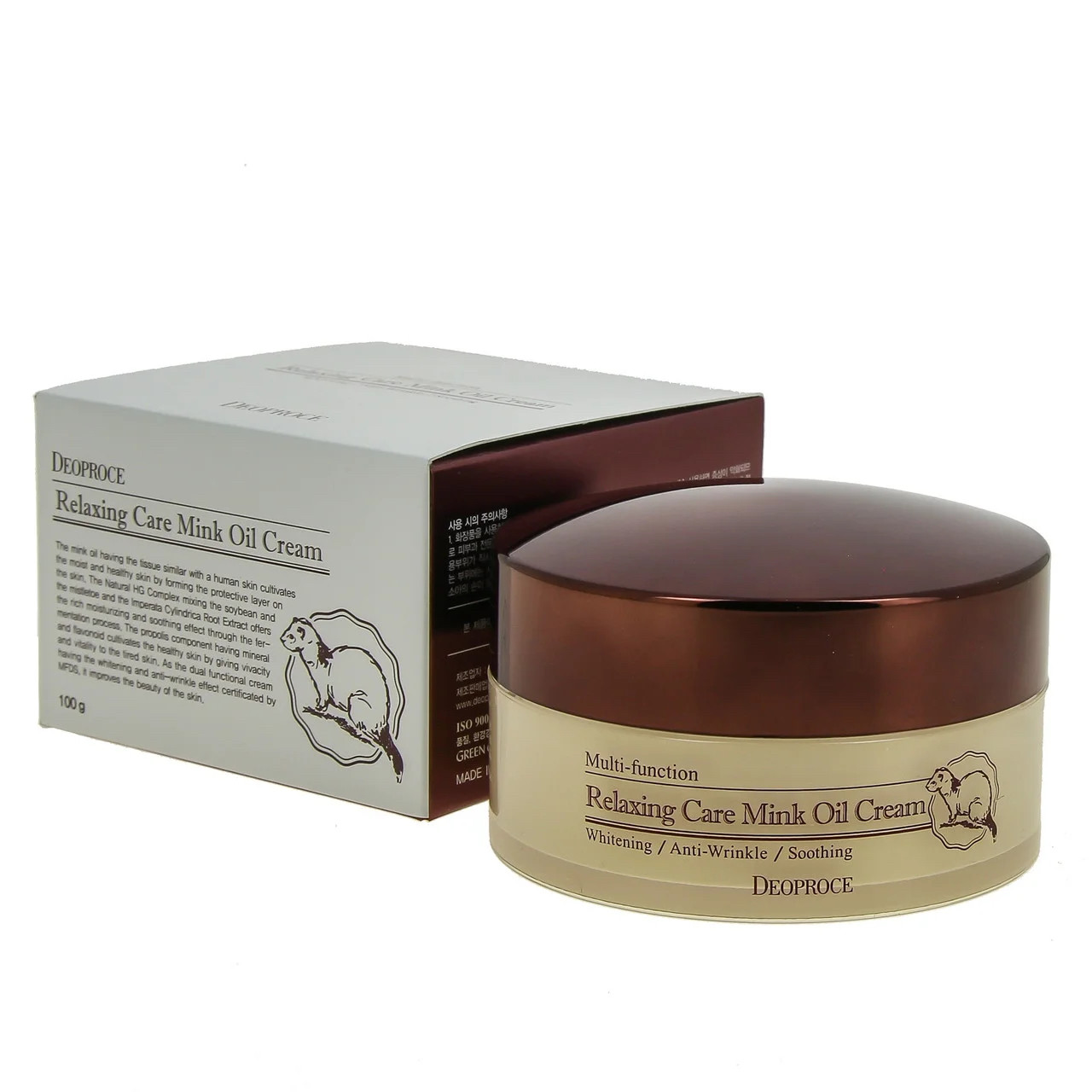 Deoproce Relaxing Care Mink Oil Cream розслаблювальний-розгладжувальний, поживний крем із жиром норки 100 g