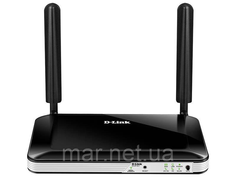 Маршрутизатор D-Link DWR-921 N300, 4G/LTE, 4xFE LAN, 1xFE WAN, Слот для SIM-карти